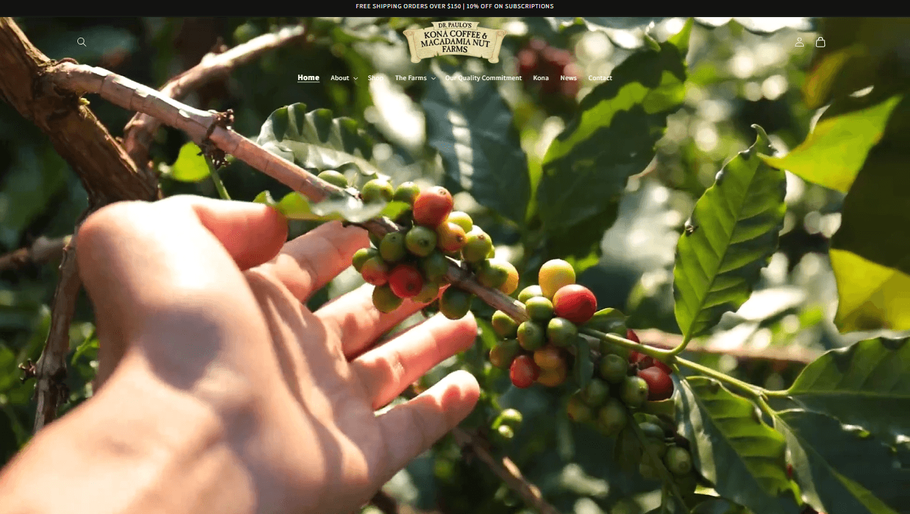 Screenshot of the Dr. Paulo's Farms website